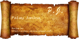 Palay Janina névjegykártya